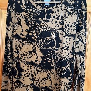 Chico's Black and Tan Animal Print Top
